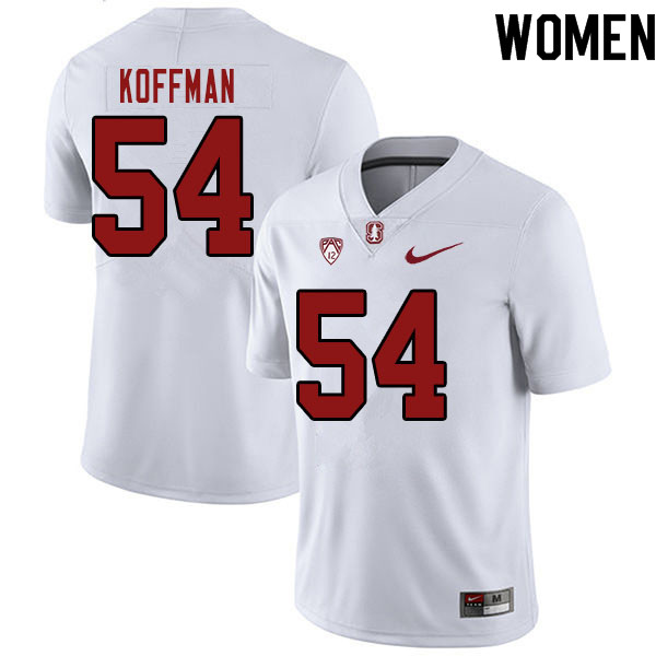 Women #54 Jake Koffman Stanford Cardinal College Football Jerseys Sale-White - Click Image to Close